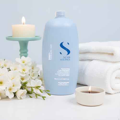 Alfaparf Milano Semi Di Lino Density Shampoo - Sulfate-Free Hair Thickening Shampoo - Gentle Cleansing Shampoo with Filler Complex - Protects & Hydrates for Long-Lasting Color