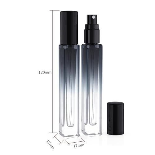 Seafulee Gradient Black Cap 10ML Refillable Perfume Atomizer Set - 5 Pack