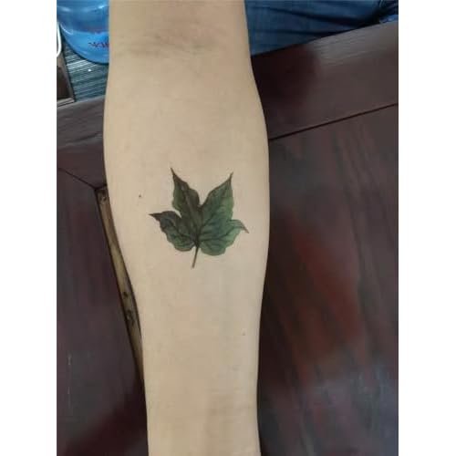 Green Fern Temporary Tattoo Sticker Waterproof Plant Leaf Sunflowers Adult Men Women Vintage 15X11cm Set of 4 (SF254)