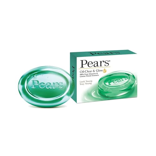 Pears Oil-Clear & Glow Soap - 98% Pure Glycerin & Lemon Flower Extracts - 75 g (Pack of 3)