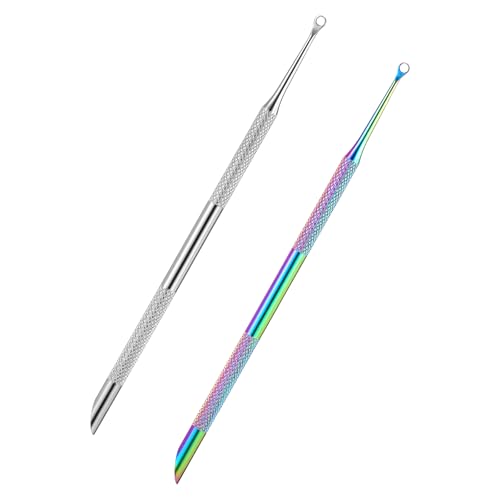 Dual-Ended Stainless Steel Cuticle Pusher & Nail Cleaner - 2 Pack