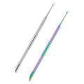 Dual-Ended Stainless Steel Cuticle Pusher & Nail Cleaner - 2 Pack