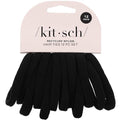Kitsch No-Damage Elastic Hair Ties - Black Ponytail Holders, 12 Pack