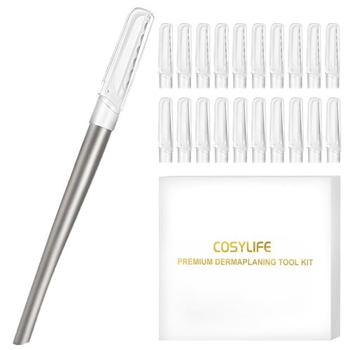 Dermaplaning Tool for Face, 20 Blade Refills, Dermaplane Razor for Face, Hair Remover Blade for Eyebrows and Peach Fuzz, Facial Shaver for Women That Helps Exfoliate and Smooth The Skin