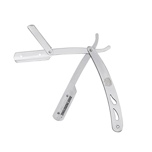 The Shave Factory Straight Edge Razor Kit - with Single Stainless Steel razors for men from (Steel, Derby Premium Single Edge)