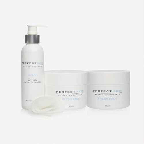 PERFECT SKIN BY CHRISTIE KIDD, PA-C | Fresh + Clean Duo Bundle | Natural Face Cleanser & Exfoliating Pads Set | Clean, Soothe, and Refine Skin