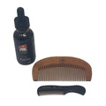 G.B.S Men's Grooming Set - Wood Beard Comb, Tortoise Beard and Mustache Comb 3 3/8in and 30ml Citrus Scented Beard Oil