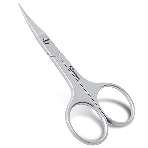 Stelone Stainless Steel Curved Cuticle & Eyebrow Precision Scissors