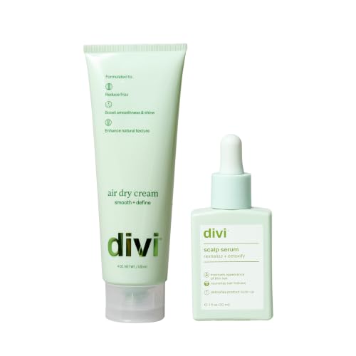 Divi Heat-Free Hair Care Duo - Scalp Serum & Air Dry Cream for Frizz Control