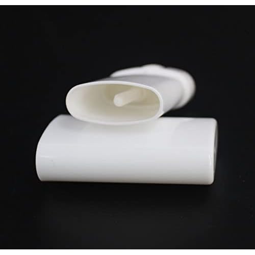 10 PCS plastic empty 15g / 0.5 oz travel size white oval shaped lip balm tube deodorant containers 15ml lipstick tube Twist up hair wax container