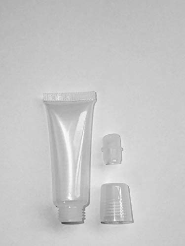 48pcs 8ml Clear Refillable Lip Balm Tubes with Soft Caps