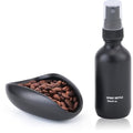 Coffee Dosing Cup with 60ml Spray Bottle - Espresso Bean Mister for Water Spritzer - Measuring Scale Cups for Dose Tray - Coffee Accessories Kit for Sprayer Atomizer Glass Black