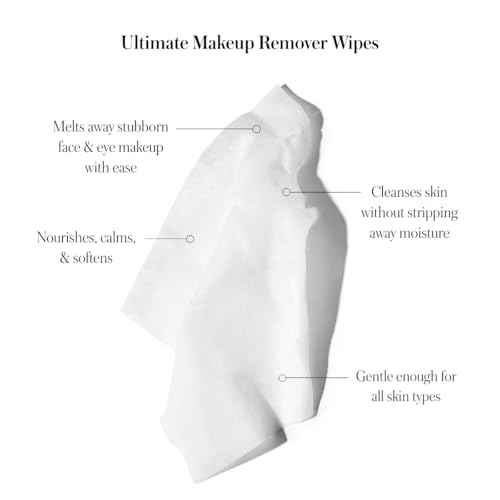 RMS Beauty Makeup Remover Wipes ? Gentle, Hypoallergenic Facial Cleansing Towelettes with Nourishing Ingredients, Effective for All Skin Types, Travel-Friendly, 30 Count Pack