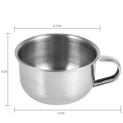 Shaving Soap Bowl, Shaving Mug, Stainless Steel Soap Bowl with Handle for Man