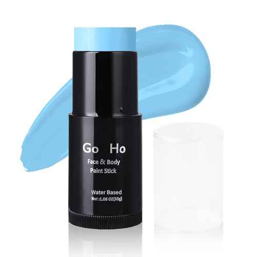 Go Ho Light Blue Face Body Paint Stick,Water Based Washable Pale Blue Face Paint Stick,Full-coverage Cream Blue Body Paint for Adults Children Halloween Cosplay SFX Ghost Bride Sally Makeup