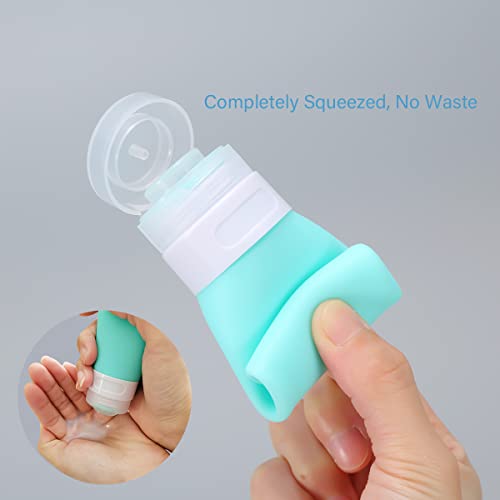 2-Pack Silicone Travel Bottles, 1.3oz Leak-Proof Containers with Bag