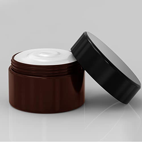 8 oz Amber Plastic Jars with Lids (6-Pack)