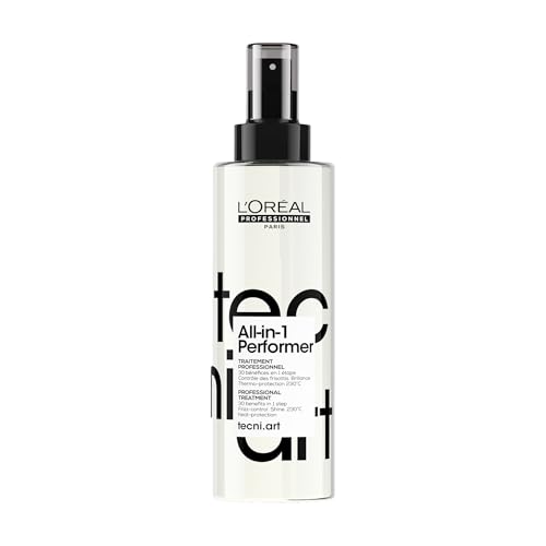 L'Or?al Professionnel Tecni.art All-in-1 Performer Styling Treatment Spray ? 30 Benefits in 1, Leave-In, Heat Protection up to 450¡ÆF, Anti-Frizz, Shine, Conditioning & Detangling