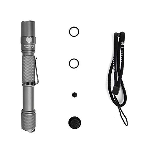 ThruNite Archer 2A V3 LED Flashlight, 500 Lumens Mini AA Flashlight with Lanyard, IPX8 Water-Resistant Dual Switch Outdoor Flash Light for Hiking, Camping, Everyday Use, EDC - Metal Grey CW