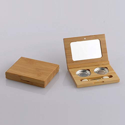 Bamboo Eyeshadow Palette Case with Mirror & Brush