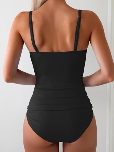 Eomenie Women's Tummy Control Tankini Swimsuit - Full Coverage Two Piece