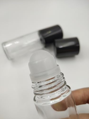 Glass Roller Bottles 30ml/1 Oz Refillable Perfume & Oil Containers - 4 Pack