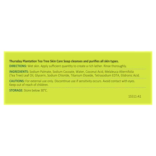 Thursday Plantation. Tea Tree Skin Care Soap. 4 Oz. (3 Pack)