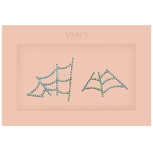 Crytal Spiderwebs Face Jewels ? Mercy London Spider Costume Accessories Face Gems Jewels All In One Halloween Headpiece Stick On