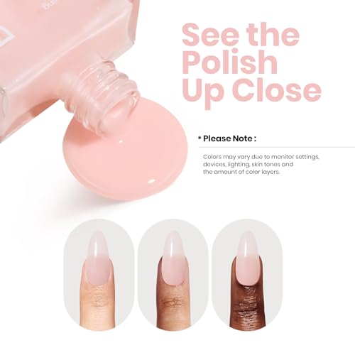 Beetles Nail Concealer 2-in-1 Light Pink Jelly Nail Polish for Strength & Growth - Pink Jelly