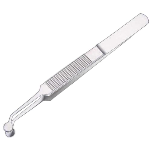 Premium Stainless Steel Arita Tauber Meibomian Gland Expressor Forceps Eyelid Massage Tweezers-Round Tip..
