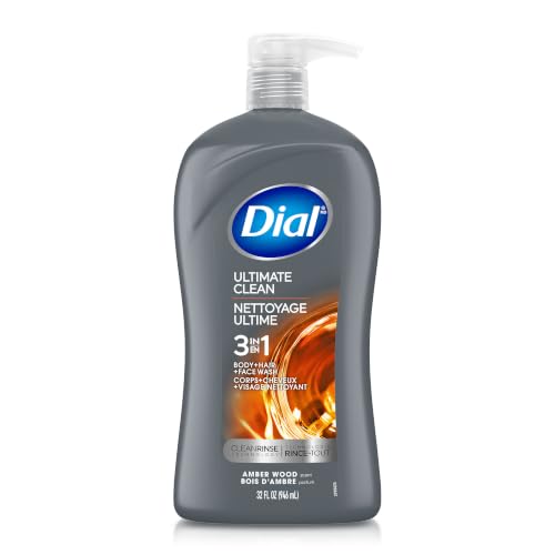 Dial Men 3-in-1 Body, Hair & Face Wash - Ultimate Clean 32 Fl Oz (Pack of 1)