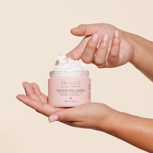 Pacifica Beauty | Vegan Collagen Body Butter | Hydrating, Nourishing, Moisturizer | Long-Lasting Hydration | Cream Lotion for Dry Skin | Light Floral Scent | Paraben Free | Vegan + Cruelty Free