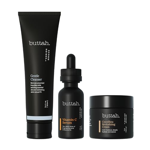 Buttah Skin 3-Piece Skincare Kit | Cleanser, Vitamin C Serum & CocoShea Moisturizer