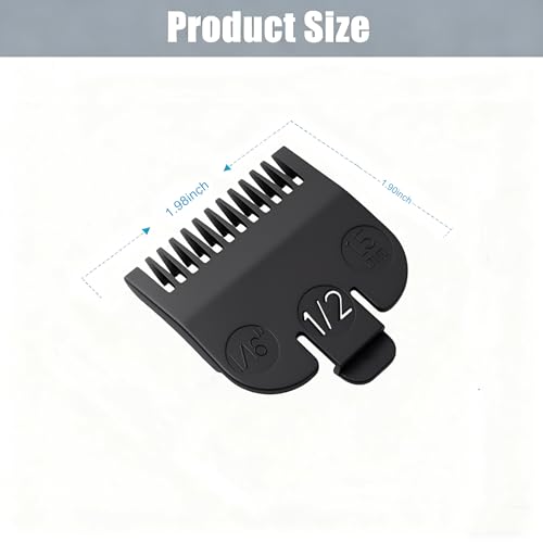 6 Pack Compatible with Wahl 1/2 Clipper Guard,Trimmer Guard Replacement Compatible with Most Wahl Clippers,Clipper Guide Comb #3137-101,#1/2-1/16",1.5mm Black.
