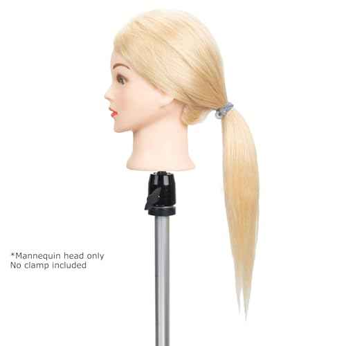 GEX 100% Human Hair Mannequin Head Blonde Training Practice Head for Styling Dying Cutting 613#Blonde (18¡±)