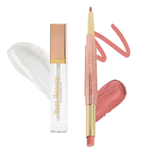 YazzBeauty 3-in-1 Lip Plumper Kit with Nude Lipstick & Liner