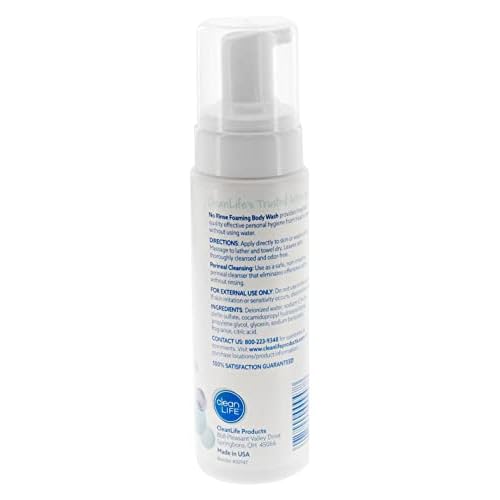 No-Rinse Foaming Body Wash - Waterless Foam Cleanser for Elderly, Adults, Kids, Infants & Caregiver - Rinse-Free for Sensitive Skin - Travel Size- Refreshed & Moisturized Skin - 8 fl oz (Pack of 3)