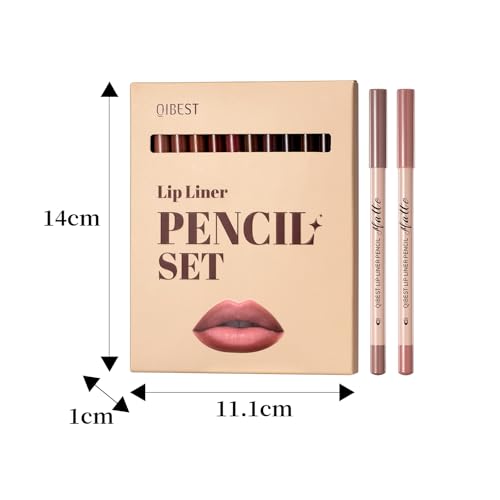 12-Color Matte Lip Liner Set - Waterproof & Long-Lasting
