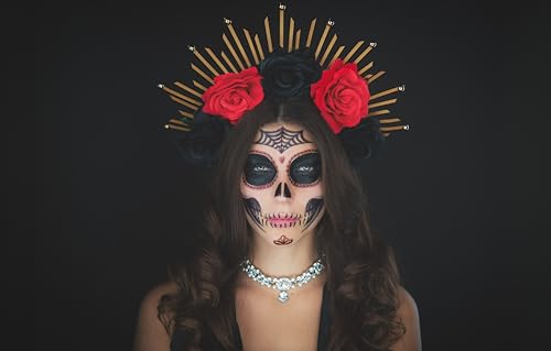 La Catrina Face Temporary Tattoo - Dia de los Muertos (2 Pack)