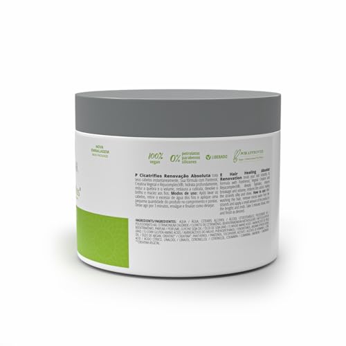 INOAR Cicatrifios Hair Mask with RejuComplex3 for Deep Repair, Frizz Control & Enhanced Softness, 17.6 Fl Oz