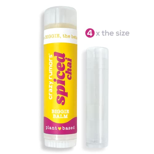 Crazy Rumors Biggie Spiced Chai Flavored All Natural, Plant Based Lip Balm to Moisturize and Nourish your Lips - Spiced Chai tube 0.6 oz (4x Larger than standard 0.15 oz lip balm)