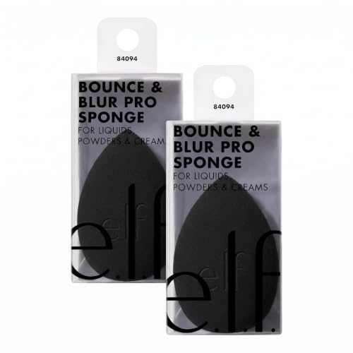 e.l.f. Bounce & Blur Pro Makeup Sponge - Pack of 2, Multi-Use Blending Tool for Cream, Liquid & Powder