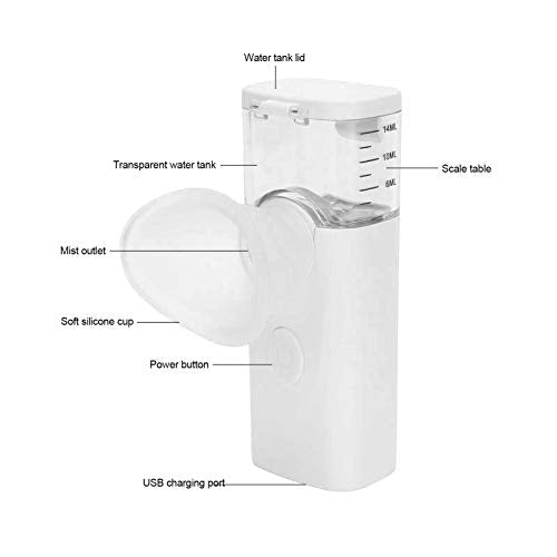 Dioche Dry Eye Humidifier Mist Sprayer - Portable Moisturizing Machine, Cool Steamer, Fast Steam Sprayer for Eye Skin Care, Makeup (White)