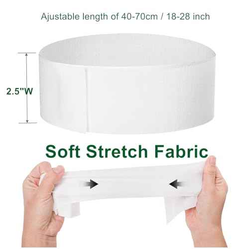 Yopay 100 Pack Disposable Spa Facial Headbands, Soft Elastic Headband Wrap with Closure for Women Girls, Individual Pack Stretch Non-Woven Skincare Headbands for Makeup, Treatments, Esthetician, White