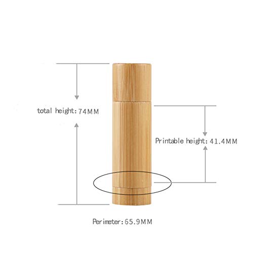 Bamboo Lip Balm Tubes, 5.5g Refillable DIY Cosmetic Containers, Pack of 4