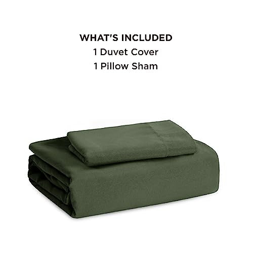 Bedsure Olive Green Duvet Cover Twin Size - Soft Prewashed Twin/Twin XL/Twin Extra Long Duvet Cover Set, 1 Duvet Cover 68x90 Inches with Zipper Closure and 1 Pillow Sham, Comforter Not Included