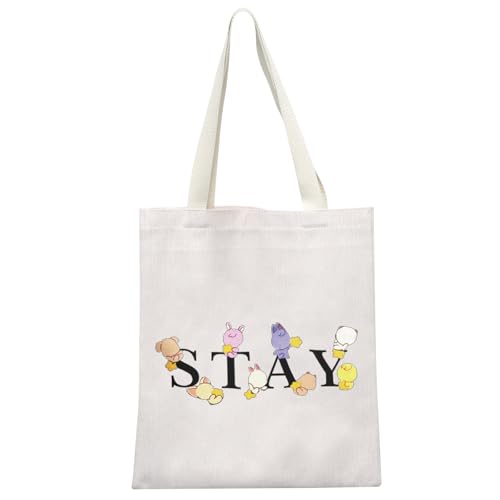 MEIKIUP Stay Fandom Makeup Bag Korean Group Makeup Bag Gift Character Cosmetic Bag Korean Group Fans Gift (STAY Tote Bag)