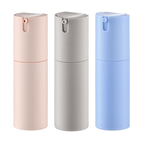 Lulupack 1 oz Airless Pump Bottles, 3-Pack Refillable Travel Size