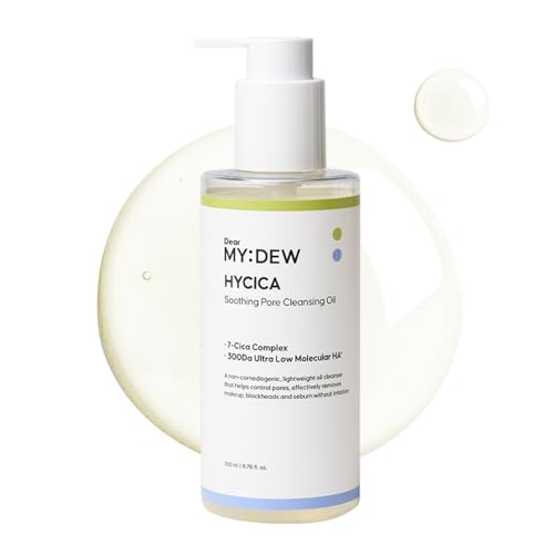 HYCICA Soothing Pore Cleansing Oil | Non-Comedogenic Makeup Blackhead Remover for Sensitive Skin with 7 CICA & 10 HA, Deep Pore Cleanser, Double Cleansing, Korean Skincare, 6.76 fl oz