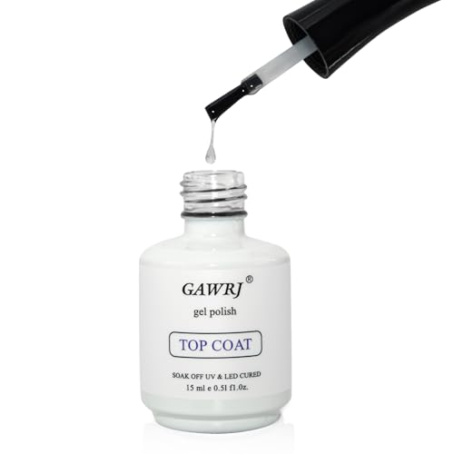 Gel Top Coat No Wipe 15ml - Ultra Glossy Long-Lasting UV/LED Curing for Nail Art - Pack of 1